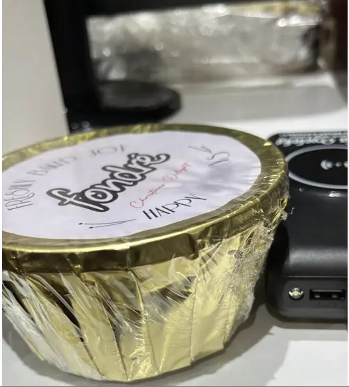 Gold Foil Wrapped Christmas Cake (Customizable) - 400g